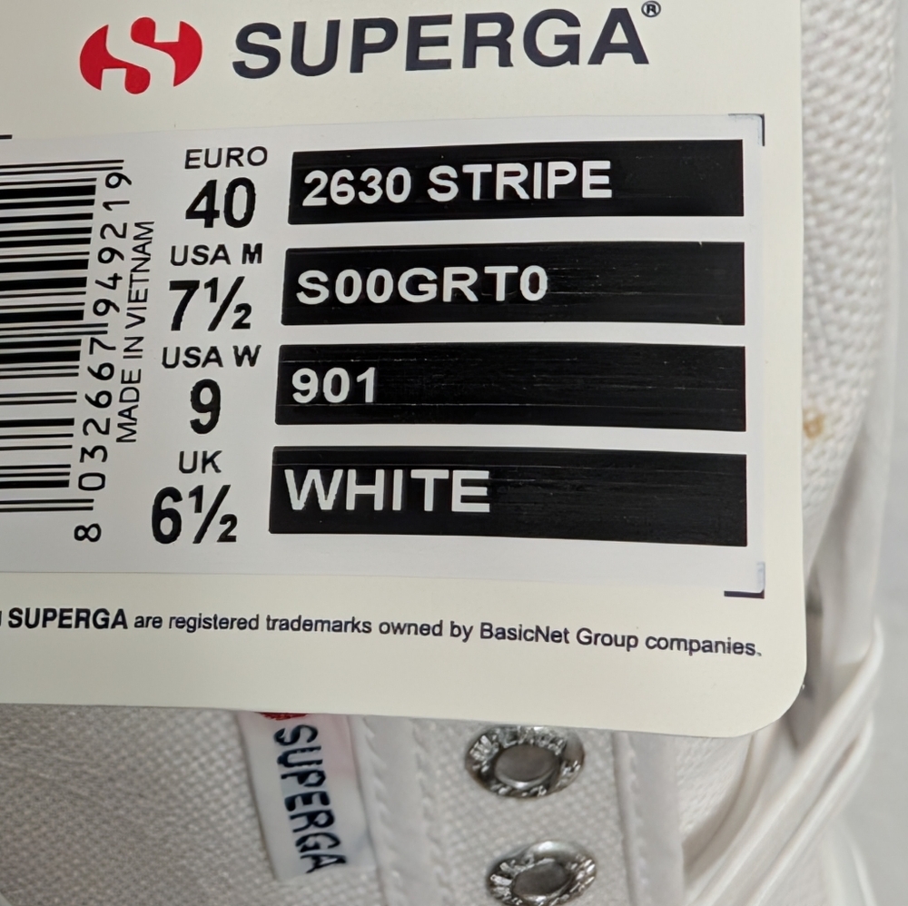 Superga Men's Crisp White Sneakers - Picture 2 of 5